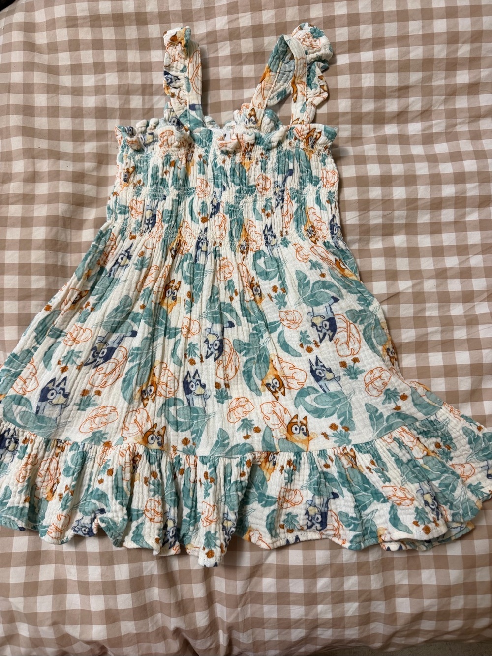 Girls' Bluey Print Ruffle Sundress